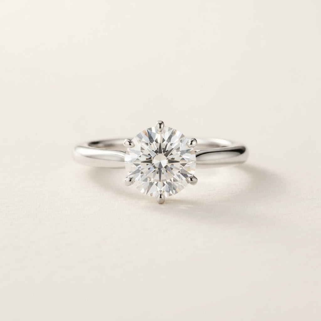 Signature — bague de fiançailles diamant naturel, taille rond