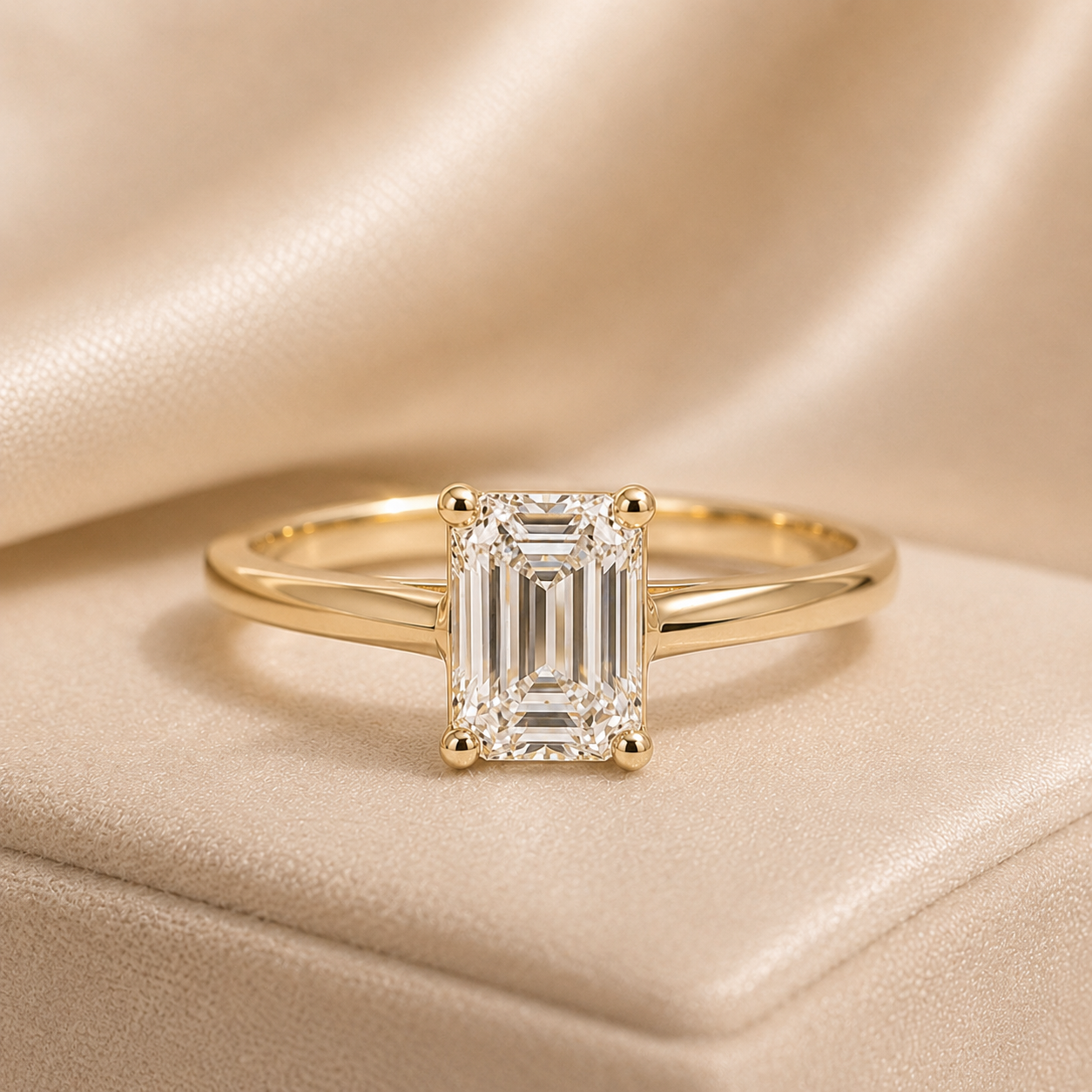 001 Éternelle — bague de fiançailles diamant naturel, taille coussin