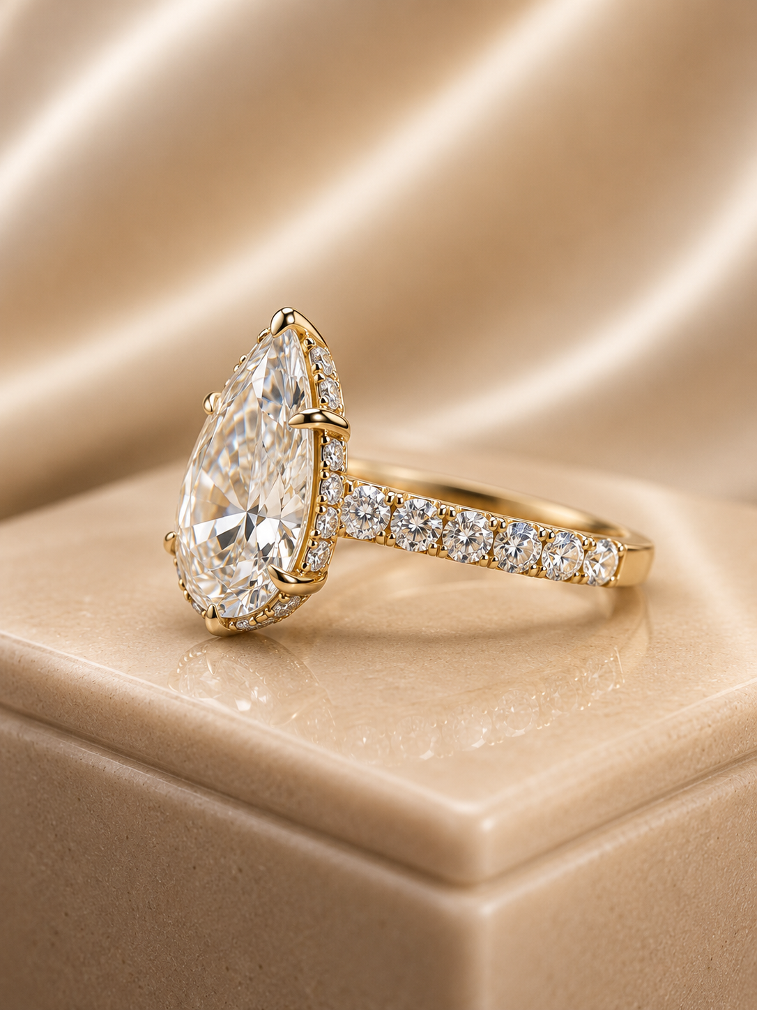 Riviera — bague de fiançailles diamant de laboratoire, taille poire